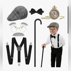 Classic Little Gentleman Costume Set - Black & Gray 100 Days Of School Costume